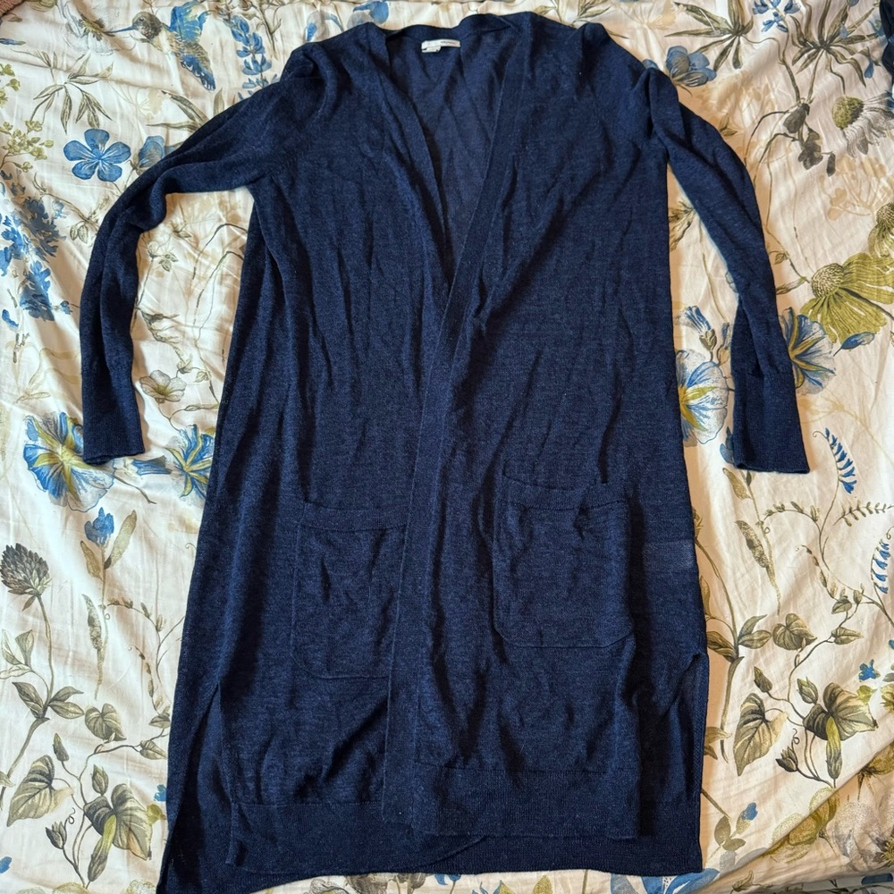 Halogen Women's Size S Linen Blend Open Front Cardigan